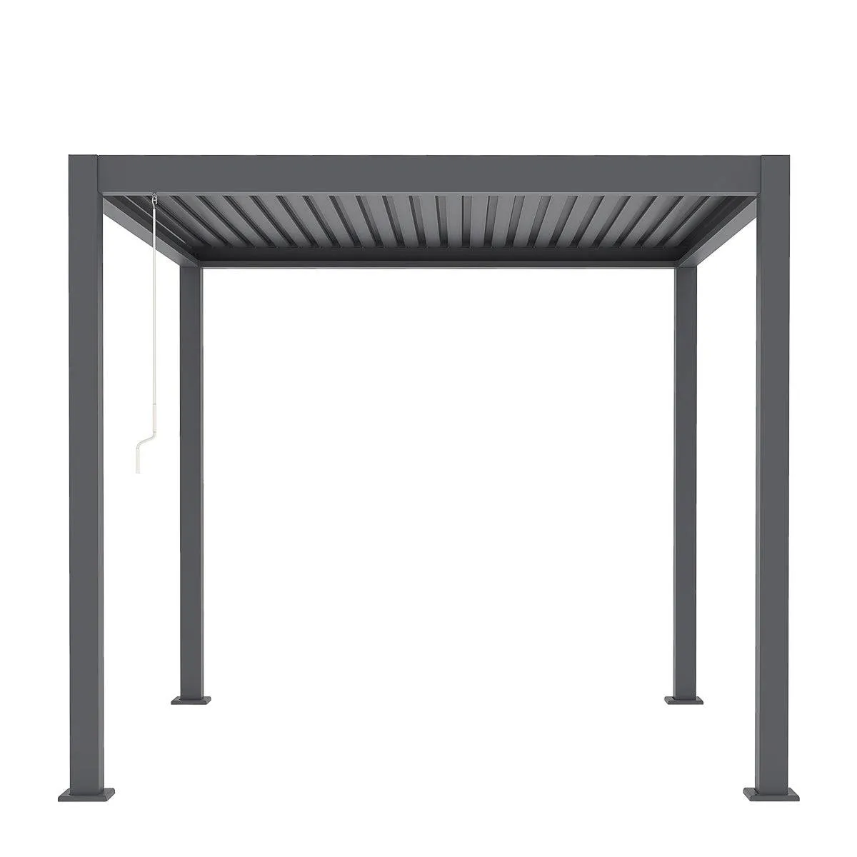 TMG LIVING 10' x 10' Aluminum Louver Roof Slatted Pergola, Manual Adjustable Louver Blades, TMG-LPG10