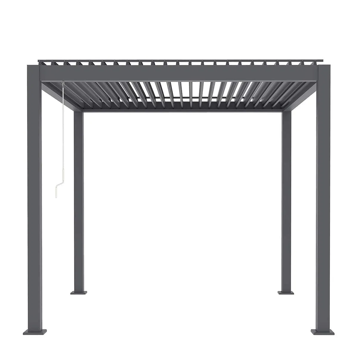 TMG LIVING 10' x 10' Aluminum Louver Roof Slatted Pergola, Manual Adjustable Louver Blades, TMG-LPG10