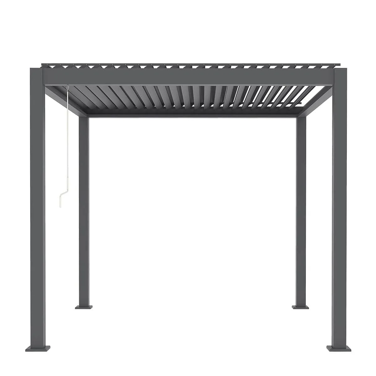 TMG LIVING 10' x 10' Aluminum Louver Roof Slatted Pergola, Manual Adjustable Louver Blades, TMG-LPG10