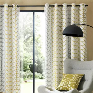 Trio Stem Ochre Curtains