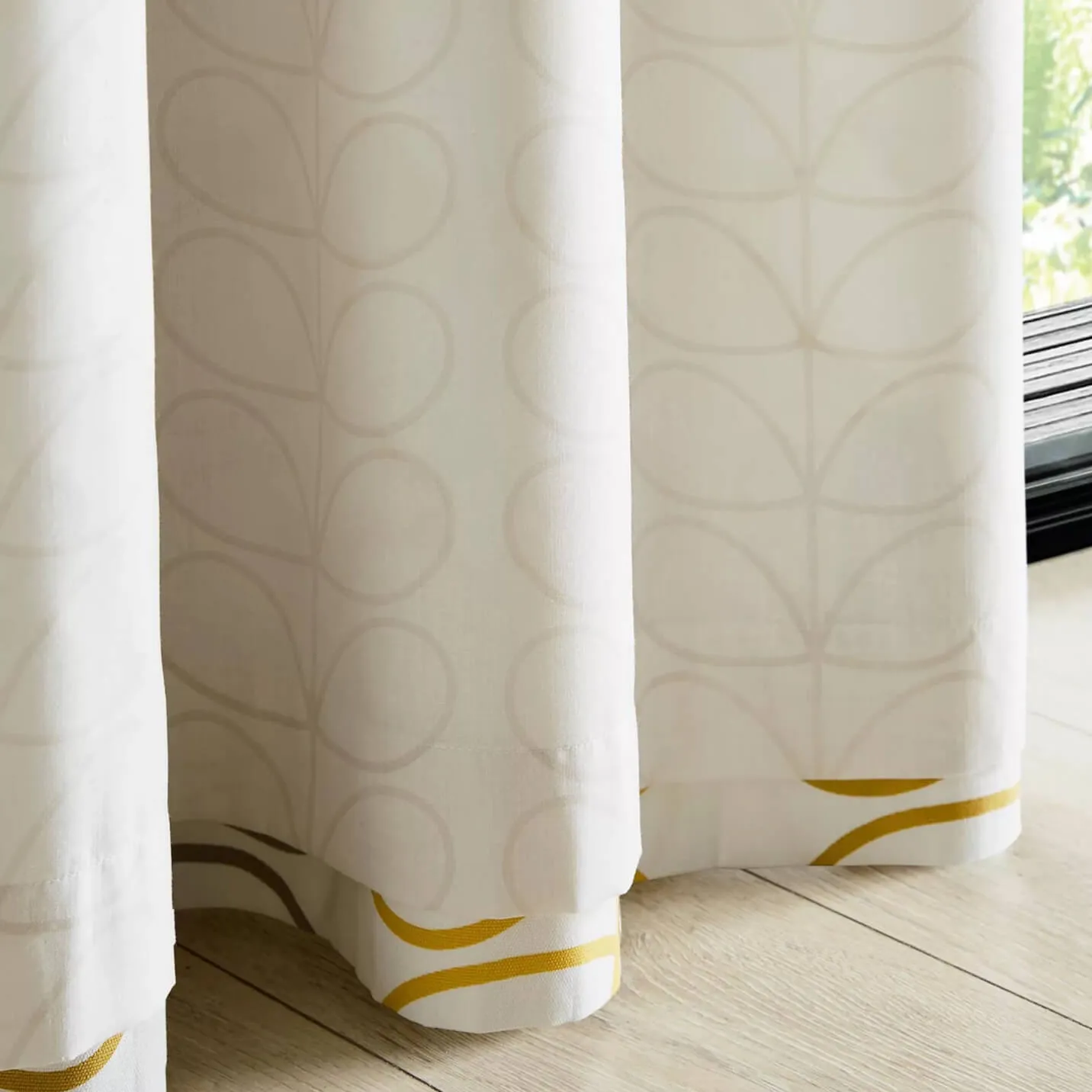 Trio Stem Ochre Curtains