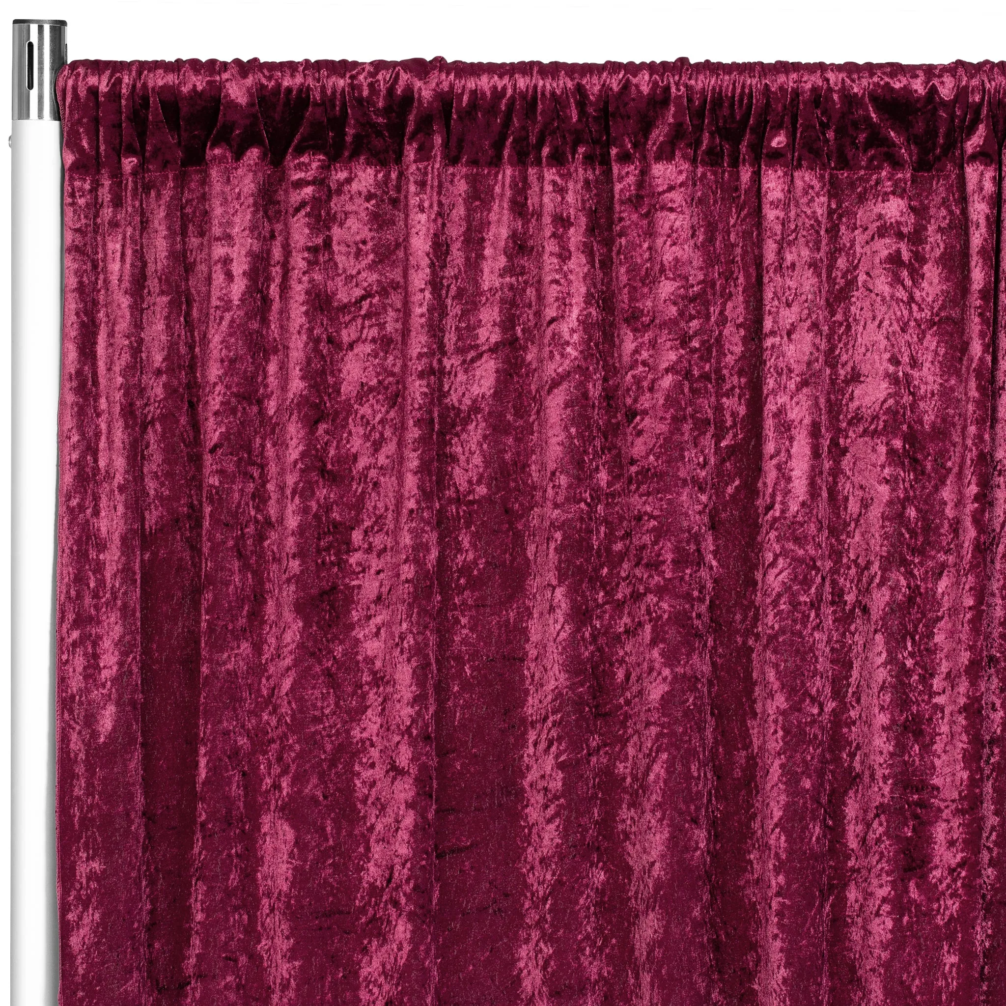 Velvet 10ft H x 52" W Drape/Backdrop Curtain Panel - Burgundy