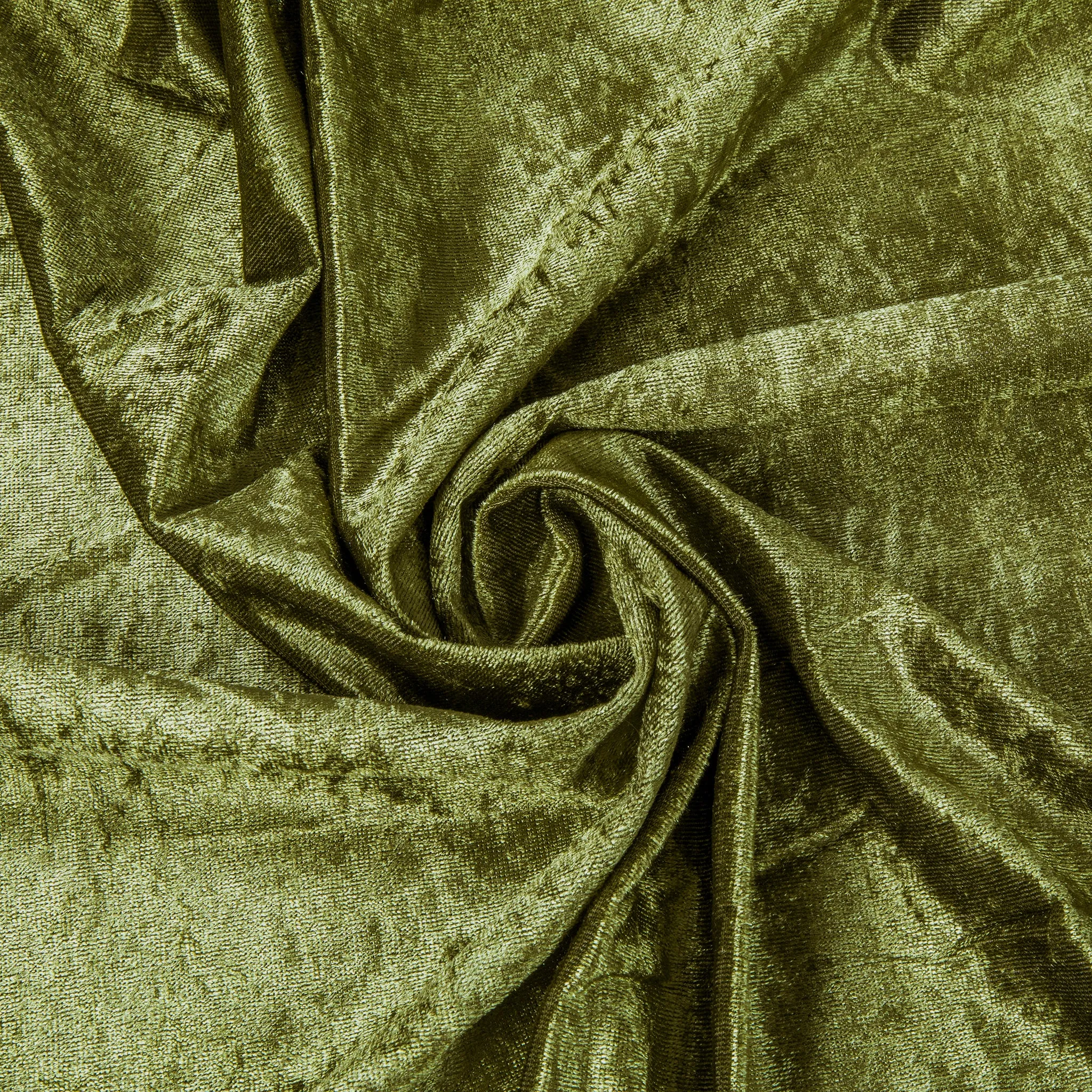 Velvet 10ft H x 52" W Drape/Backdrop Curtain Panel - Olive Green