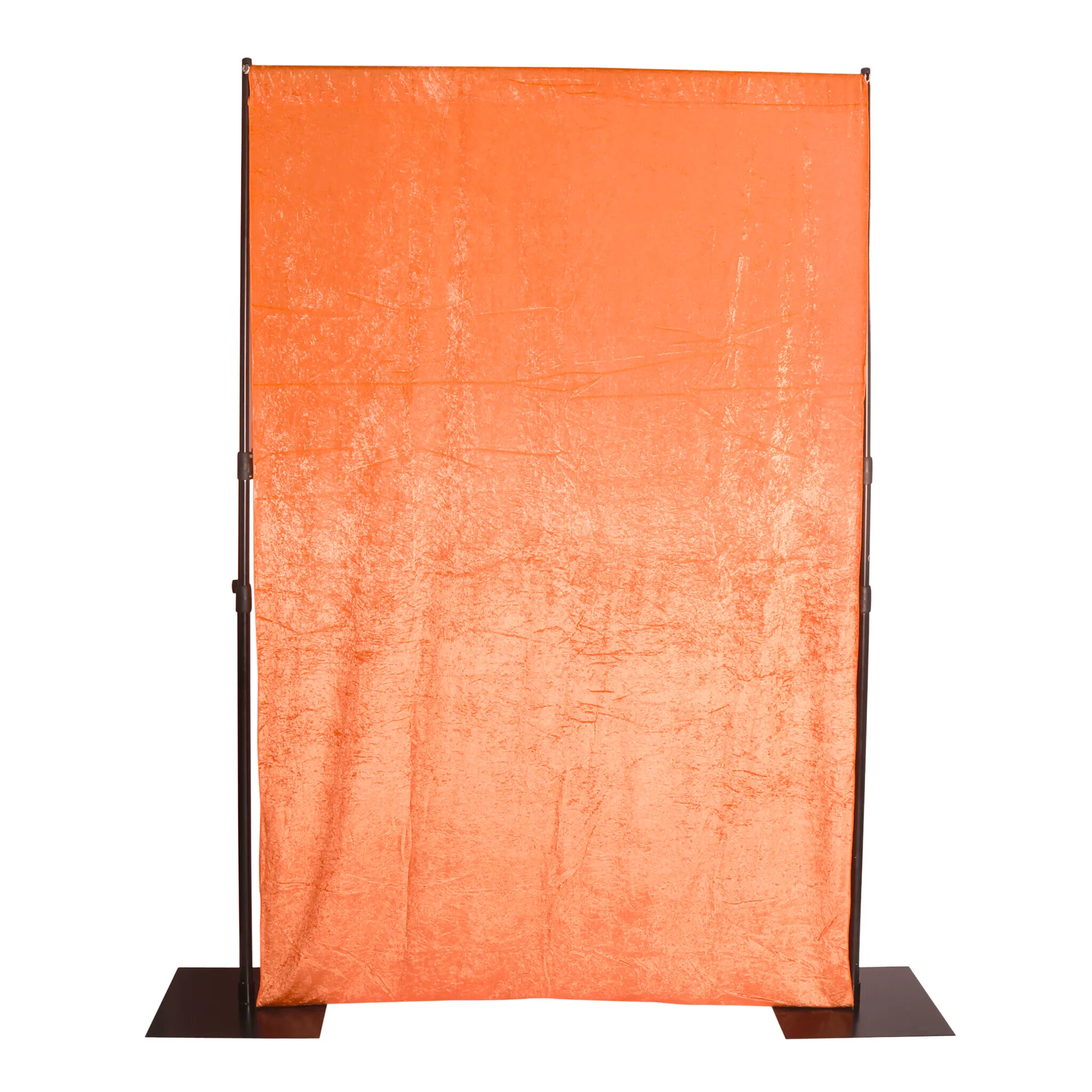 Velvet 10ft H x 52" W Drape/Backdrop Curtain Panel - Orange