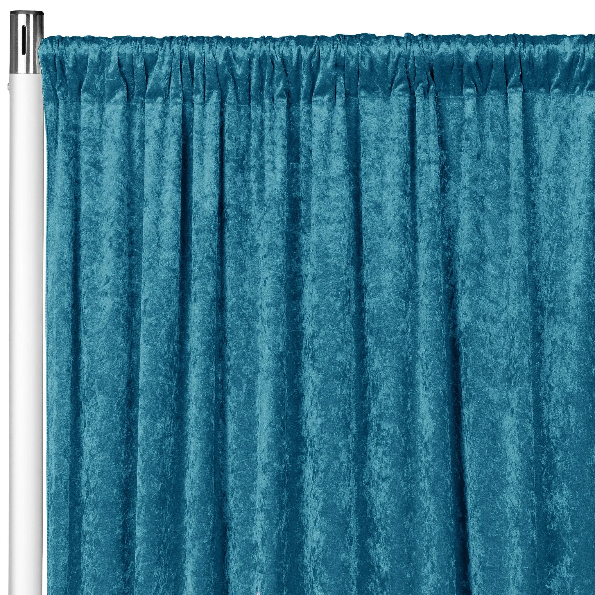 Velvet 10ft H x 52" W Drape/Backdrop Curtain Panel - Peacock Teal