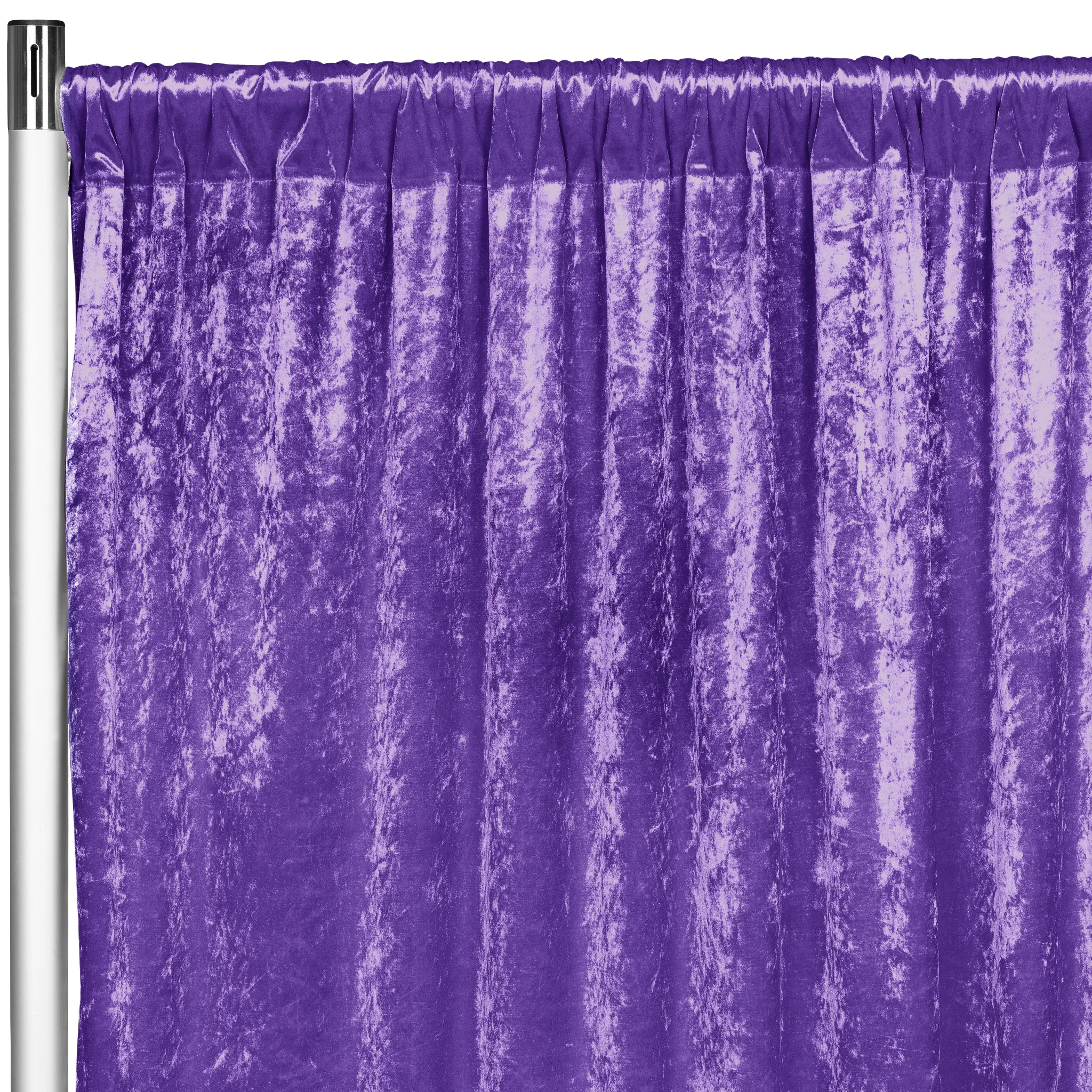 Velvet 12ft H x 52" W Drape/Backdrop Curtain Panel - Purple