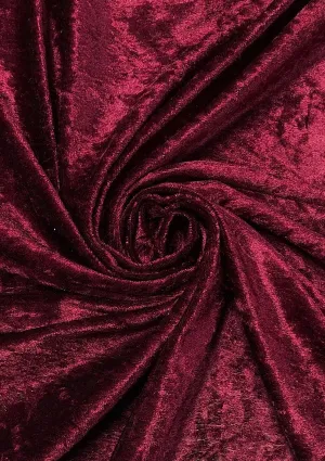 Wine Premium Crushed Velvet 1 Way Stretch Fabric Dress Craft Wedding Cushion 60" - 150cm Wide Per Metre